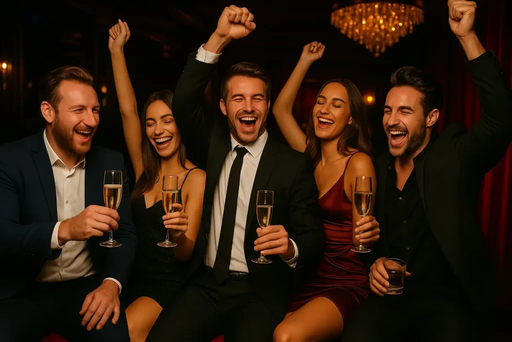 having fun on a bachelor party in Vienna
