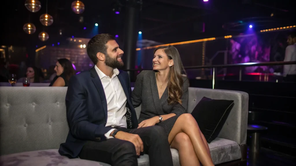 couple in a swinger club