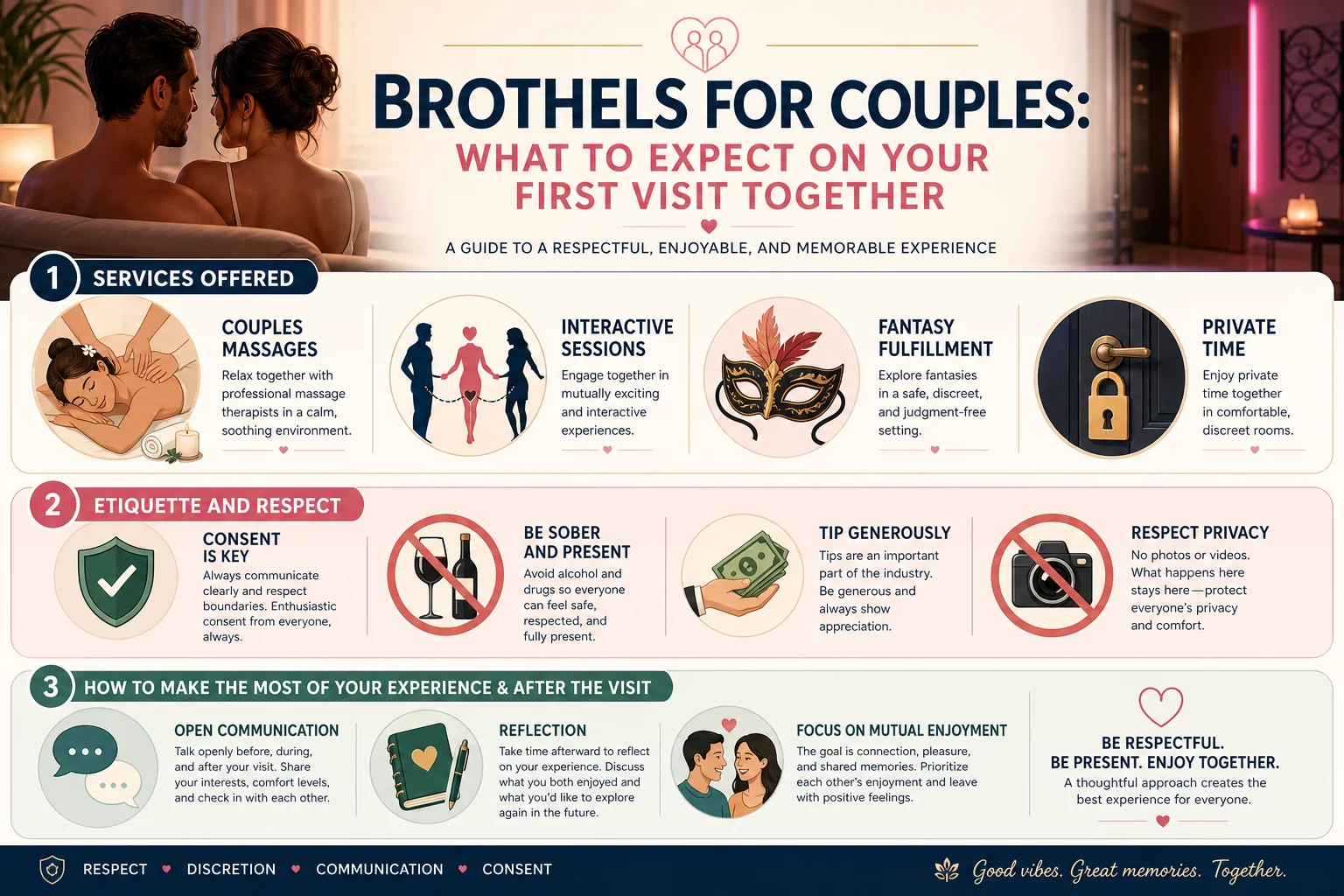 Brothels for Couples: What to Expect on Your First Visit Together infographic