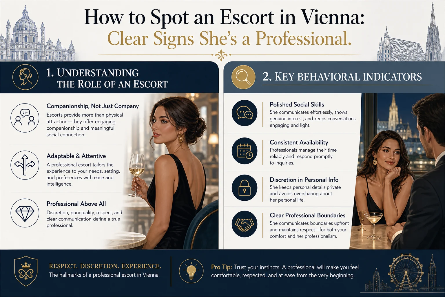 How to Spot an Escort in Vienna: Clear Signs She's a Professional infographic