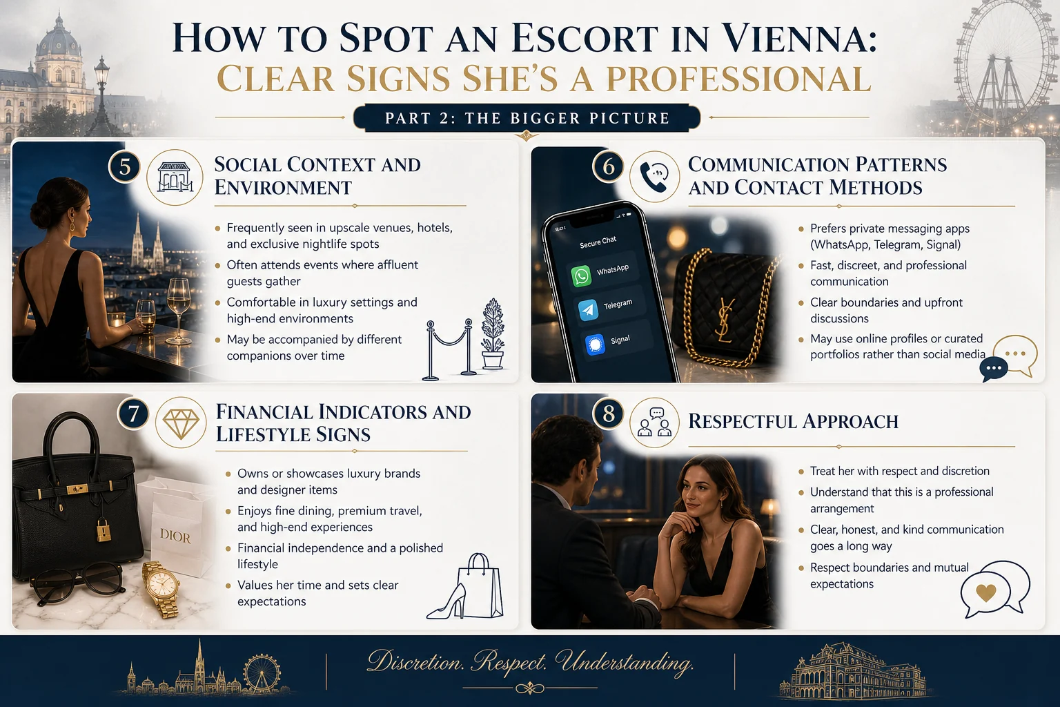 How to Spot an Escort in Vienna: Clear Signs She's a Professional infographic